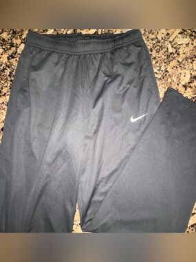 Nike Black Dri-FIT Athletic Pants - Signature Swoosh medium charcoal color